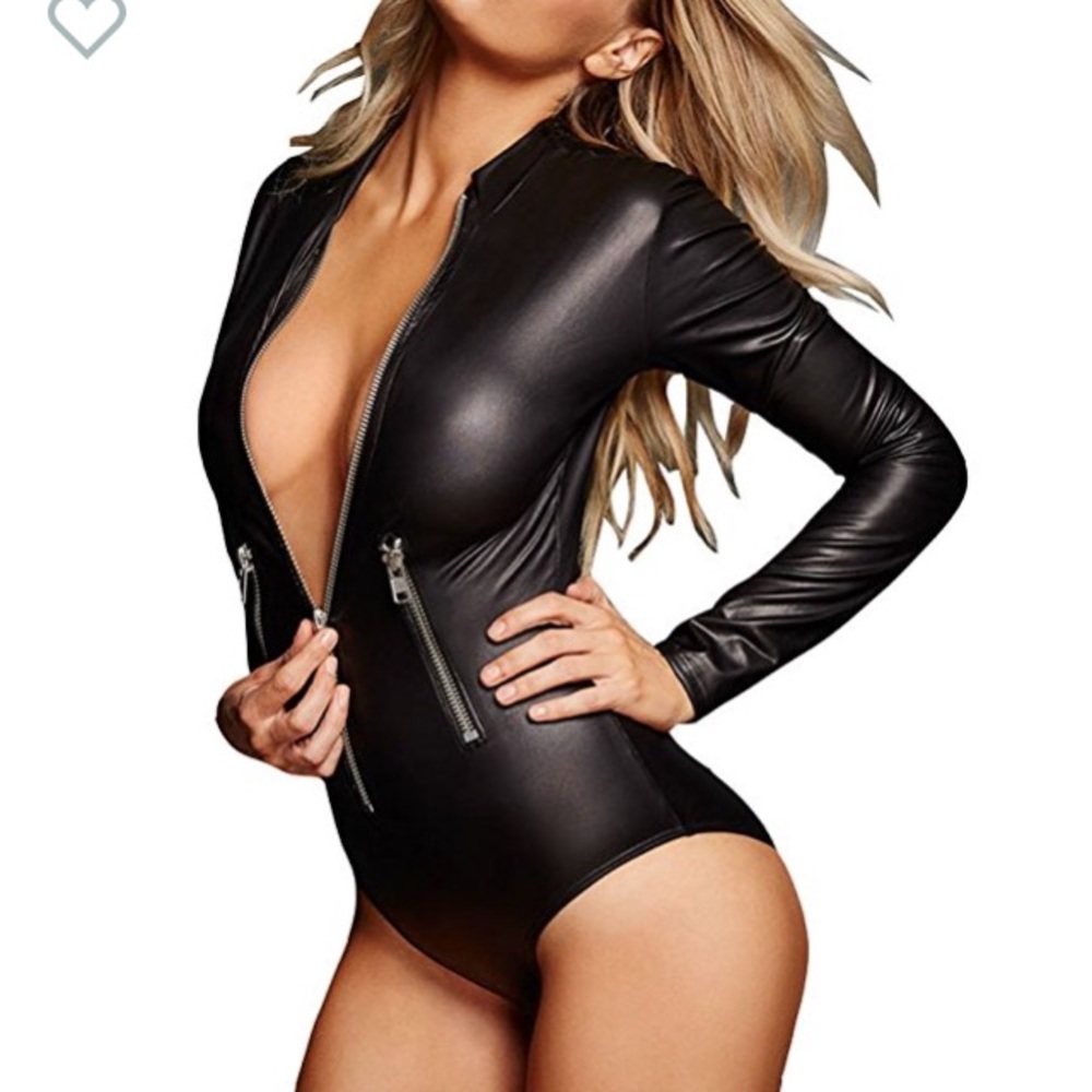 Faux Leather Bodysuit